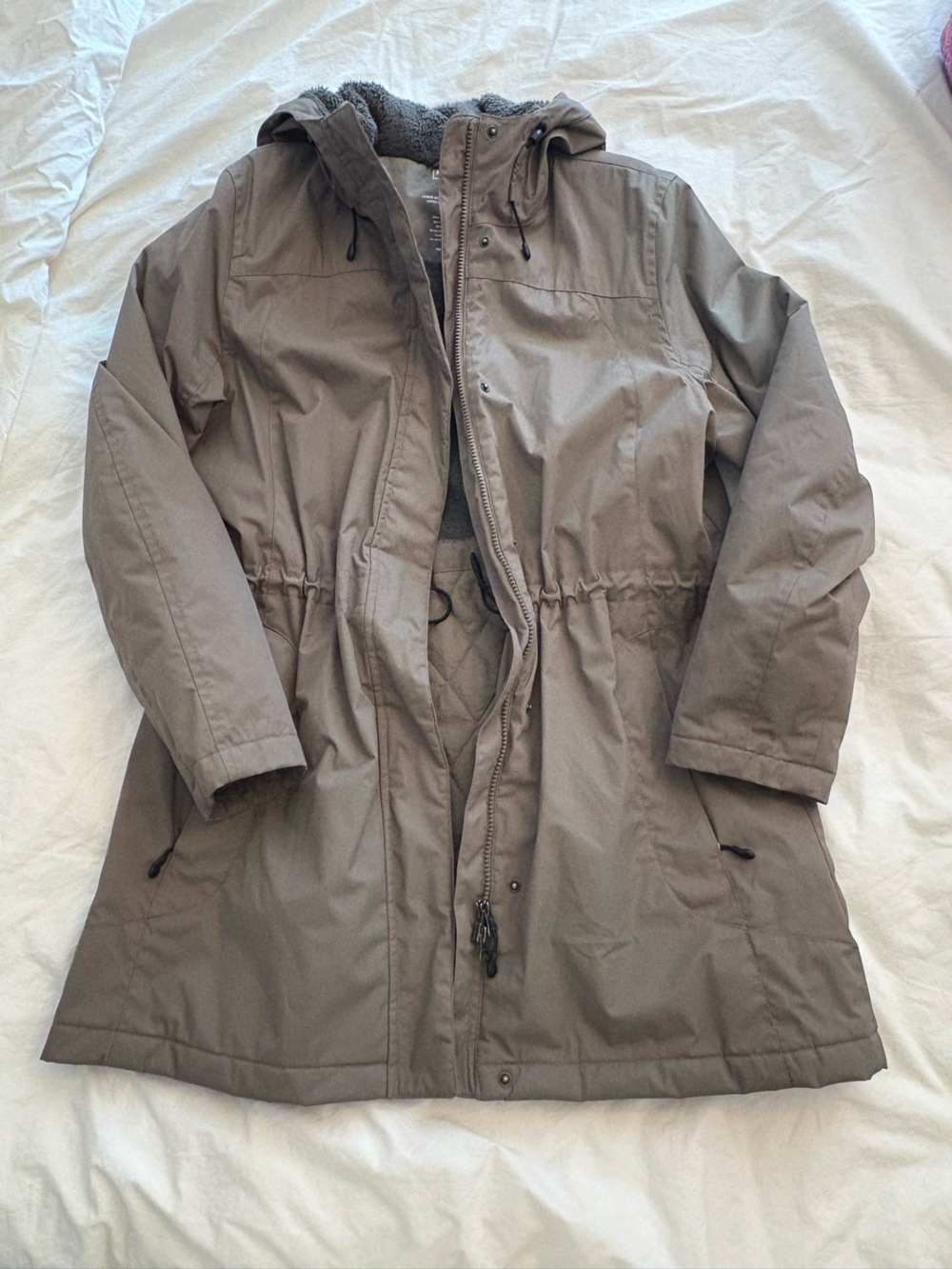 L.L. Bean Olive/Taupe Women's Parka-Style Coat